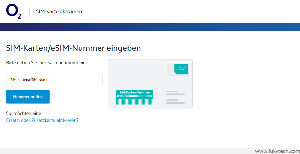 输入实体卡上的SIM-Karten